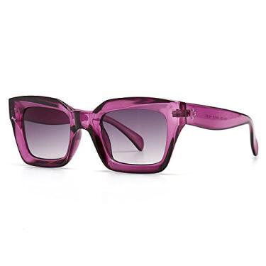 Imagem de Moda óculos de sol olho de gato feminino designer retrô quadrado azul roxo óculos feminino unhas óculos de sol sombras uv400 homens, 6, china