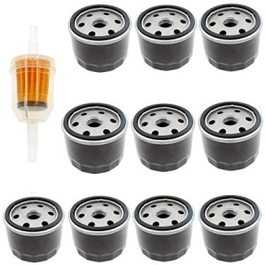 Imagem de QAZAKY 10 peças de filtro de óleo compatível com 492932S 12HP-25HP Kohler CH18-CH25 CV18-CV25 EZGO ST480 F620 F680 F687 M653 M655 M665 Z245 Z425 Z510A Z510A Z5 1111111 Cortador de grama 10A Z920A ZTra