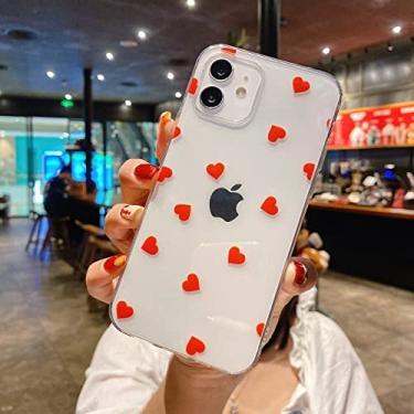 Imagem de Capa de telefone para iphone 11 pro max 12 13 mini 7 8 plus x xr xs max transparente bonito dos desenhos animados amor coração macio tpu capa móvel, t8, para iphone12 pro