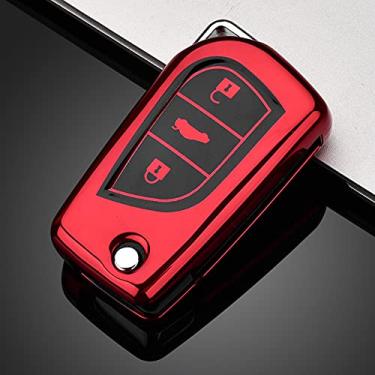Imagem de CSHU Porta-chaves do carro capa porta-chaves porta-chaves com anel, adequado para Toyota Auris Corolla Reiz Avensis Verso Yaris Aygo Rav4 Scion TC IM 2015 2016 2017,3