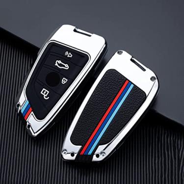 Imagem de CSHU Capa de chave de carro de liga de zinco capa chaveiro chaveiro bolsa, adequado para BMW X1 X3 X4 X5 F15 X6 F16 G30 7 G11 F48 F39 520 525 f30 118i 218i 320i, 3