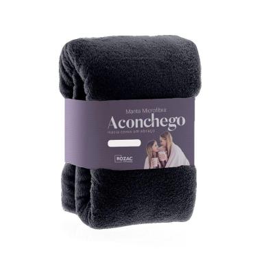 Imagem de Cobertor Manta Microfibra - King Size - Liso - Preto - 2,20m x 2,40m - Rozac