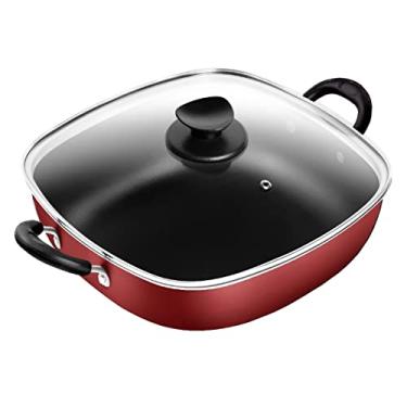 Imagem de Frigideira Wok Quadrada 2 Alças N°29 Antiaderente Vermelho Patolux