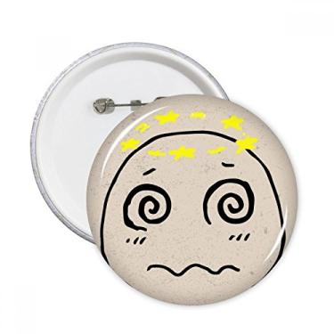 Imagem de Dizziness Yellow Stars Black Happy Round Pins Badge Button Emblema Acessório Decoração 5 peças