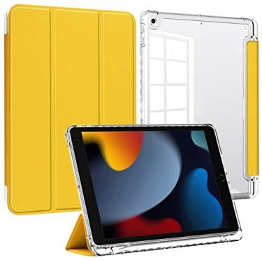 Imagem de Capa de silicone acrílico transparente para iPad de 10,2 polegadas, compatível com iPad 9ª geração 2021/iPad 8ª geração 2020/iPad 7ª geração 2019, capa inteligente com suporte fino com slot para caneta
