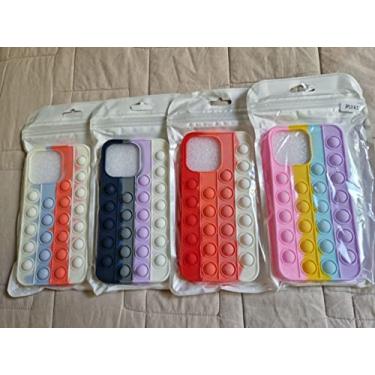 Imagem de Capa Capinha Anti Stress iPhone Bolinhas Pop it Toy Novidade (Branco/Vermelho/Azul/Preto, iPhone Xr XS)