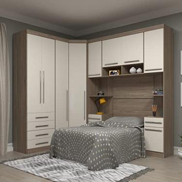 Imagem de Guarda Roupa Dormitório Modulado Master Solteiro Canto - Roupeiro Luciane M02 Cor:Areia