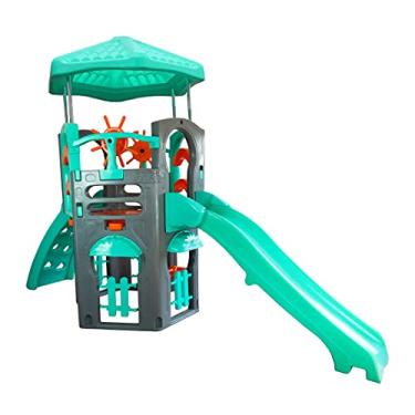 Imagem de Playground Blue Spring Freso em Plástico Resistente com Timão e Escorregador Infantil - Com Telhadinho