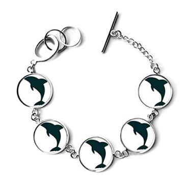 Imagem de Bracelete com pingente de corrente de golfinho Blue Ocean Docile
