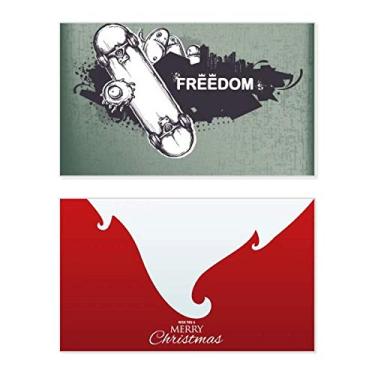 Imagem de Hip-Hop Freedom Skateboard Estampa de monstro Feriado Feliz Natal Cartão de parabéns Mensagem de Natal