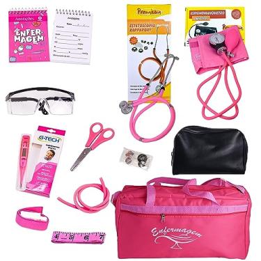 Imagem de kit de enfermagem completo com medidor de pressão Premium (Pink (pasta))