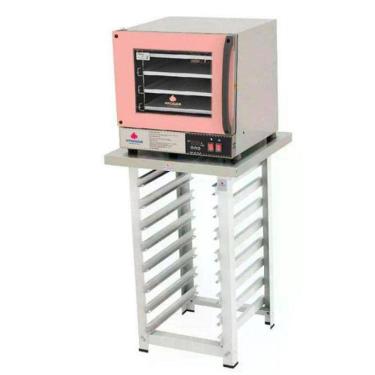 Imagem de Kit - Forno Turbo Elétrico Fast Oven PRP-004 Plus 220V Rosa + Bancada MES-004 - Progás