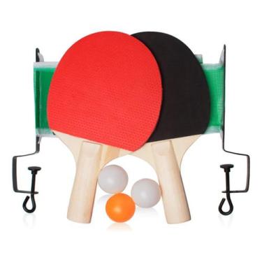 Imagem de Kit Ping Pong Tênis De Mesa - 2 Raquetes + 3 Bolas + 1 Rede - 3G Store