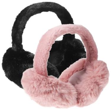 Imagem de Abaodam 2 Peças protetores de ouvido quentes de inverno protetores de ouvido feminino inverno protetores de ouvido macios e quentes protetores de ouvido para crianças meninas bandana preta