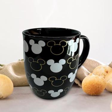 Imagem de Caneca Bullet colecionável estampada 7 estrelas Mickey Mouse para café/chá/bebidas frias preta - 473 ml - para todas as ocasiões ou lembrança