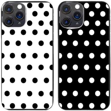 Imagem de 2 peças preto branco bolinhas impressas TPU gel silicone capa de telefone traseira para Apple iPhone todas as séries (iPhone 11 Pro Max)