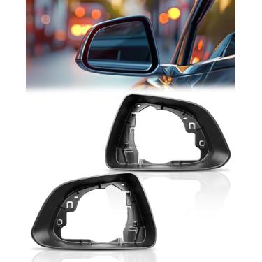 Imagem de QAGGUM Capa de espelho compatível com Tesla Model 3 2017-2023, LH lado esquerdo do motorista direito lado do passageiro moldura do espelho retrovisor, moldura da caixa do espelho da asa da porta,