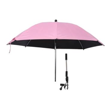 Imagem de Guarda-chuva de Proteção Solar, Acoplamento Universal, ângulo Ajustável de 360 ​​graus, Ideal para a Maioria Dos Carrinhos, Triciclos (Rosa)