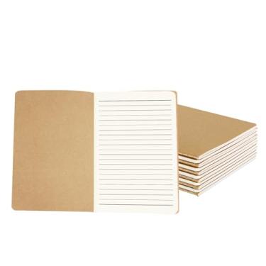 Imagem de Caderno em espiral para caderno de cadernos em branco para viajantes, estudantes, agendas de cadernos, Marrom, 8.2 x 5.5 inch(12pack lined)