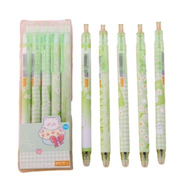 Imagem de Joucien 5 peças/caixa -0,5 mm caneta neutra apagável por fricção quente azul desenho animado prensa neutra urso (1 caixa) - 0,5 mm (azul)