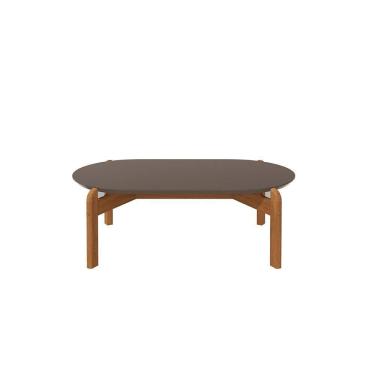 Imagem de Mesa de Centro Sala Lizz Oblonga com Pés de Madeira Maciça