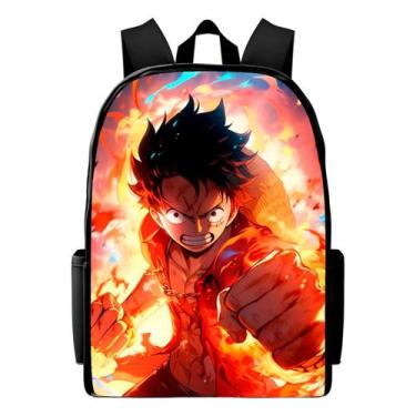 Imagem de Mochila Escolar Masculina Lançamento Luffy One Piece Top Juvenil Volta