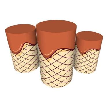 Imagem de Trio Capas De Cilindro C/ Elástico Candy Land Doces - Fadrix