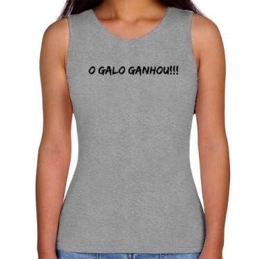 Imagem de Regata Feminina O GALO GANHOU!!! - Foca na Moda, Cinza, P