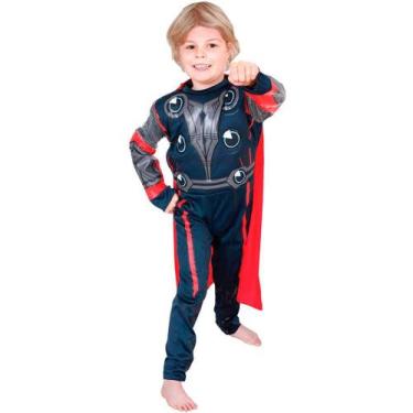 Imagem de Fantasia Thor Infantil Deluxe Longo Com Peitoral Musculoso e Capa - Gl