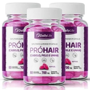 Imagem de kit 3x Suplemento Capilar Fórmula Completa Pro Hair DailyLife Em Cápsu