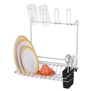 Imagem de Escorredor de Louça Suspenso Dobrável 10 Pratos 04 Copos com Porta Tal