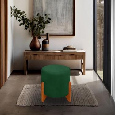 Imagem de Banqueta Puff Thor Luxo Madeira Maciça - ME ecommerce, verde