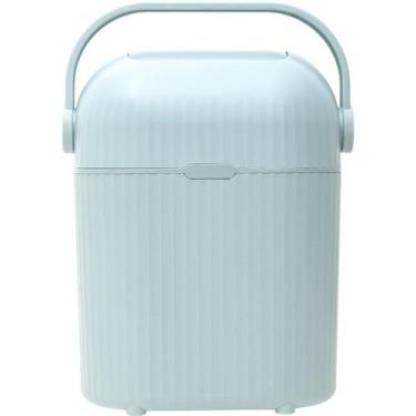 Imagem de Lixeira Antiodor Para Fraldas Branca 09 Litros Buba 18041, Azul
