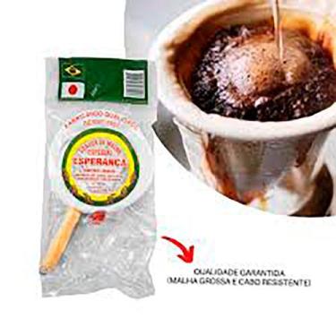 Imagem de Kit 2 Coadores de Malha Para Café Cabo de Madeira Pequeno - Coador Esp