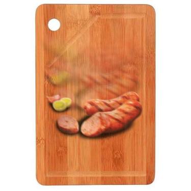 Imagem de 2 Tabua Retangular 100% Bamboo Mor 20x30 Churrasco Madeira