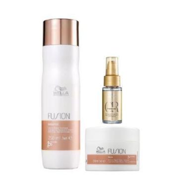 Imagem de Wella Professionals Fusion Shampoo 250ml+Mascara 150ml+Oil Reflections