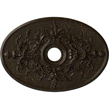 Imagem de Medalhão de teto Ekena Millwork CM21X30ALSHC, Alexa, 77,5 cm L x 53,8 cm A x 9,5 cm ID x 4,5 cm P (serve para toldos de até 14,7 cm), rachadura de pedra pintada à mão