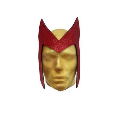 Imagem de Máscara Feiticeira Vermelha Glitter Fantasia Intantil  - Lynx Produçõe