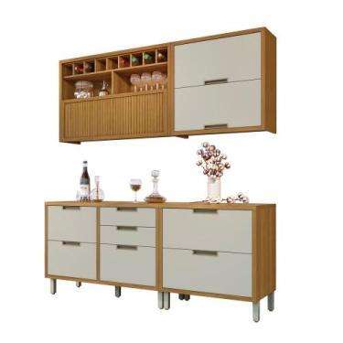 Imagem de Cozinha Completa 4 Peças Imperatriz Nesher - Móveis Nesher, Freijó/Off