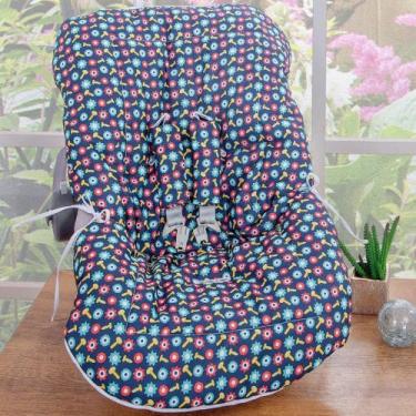 Imagem de Capa de Bebê Conforto Estampada - Miguel Baby, Azul Marinho