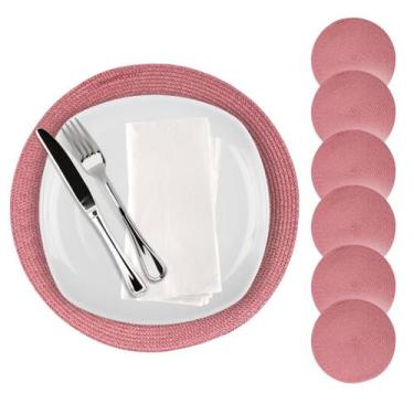 Imagem de Kit 12 Jogo Americano Redondo Mesa Posta Sousplat Supla Cozinha 38 cm 