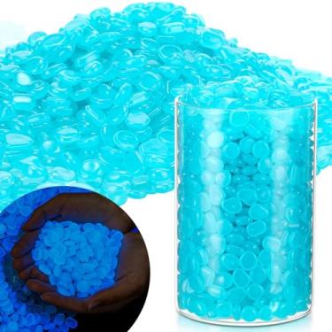 Imagem de Sasylvia 1925 peças que brilham no escuro pedras brilhantes pedras luminosas para aquário de peixes mini pedras decorativas de jardim para decoração de quintal de aquário externo gramado caminho