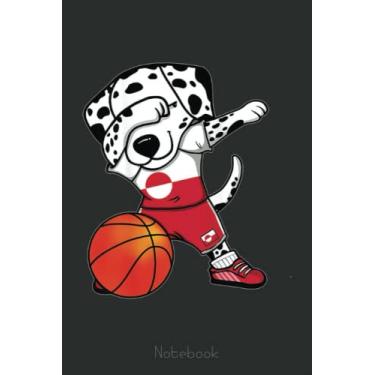 Imagem de Dabbing Dalmatian Dog Greenland Basketball Fans Sport Notebook: A blank lined basketball notebook 6x9 in 110 Pages that makes a fun basketball gift ... women's basketball, team basketball gifts