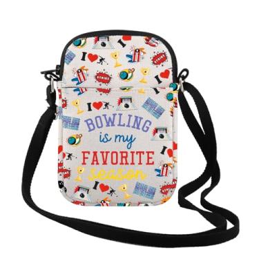 Imagem de TSOTMO Bowling Is My Favorite Season Bolsa tiracolo presente de boliche para amantes de boliche, presente esportivo de dia de jogo, Bowling is Cr
