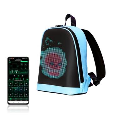 Imagem de Mochila LED, Mochila de Programação Com Display LED Totalmente Colorido, Mochila de Moda DIY, Controle de Aplicativo de Mochila LED para Motocicleta, Mochila Digital para Viagens