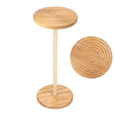 Imagem de Mesa lateral com pedestal, mesa de centro redonda de madeira natural de 26 cm, pedestal de mesa de bebida, pequenas mesas de centro para espaços pequenos, mesas de martini, mesa de coquetel redonda,