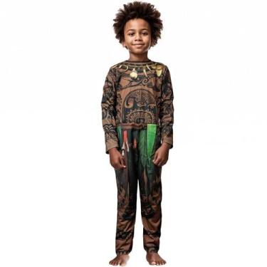 Imagem de Fantasia Maui Moana Infantil pra Menino Longa Estampa Tatuagem Realist