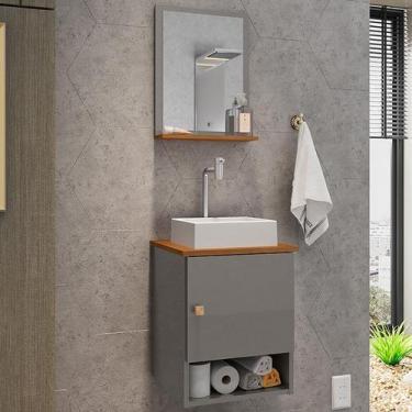 Imagem de Gabinete Arm Banheiro Lima 1 Porta com Cuba Tulipa Branca - Loja DoceL