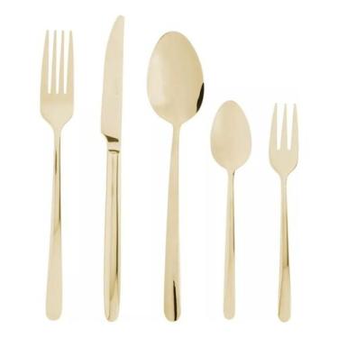 Imagem de Faqueiro 30 pecas de aco inox com caixa litografada viena dourado - RO