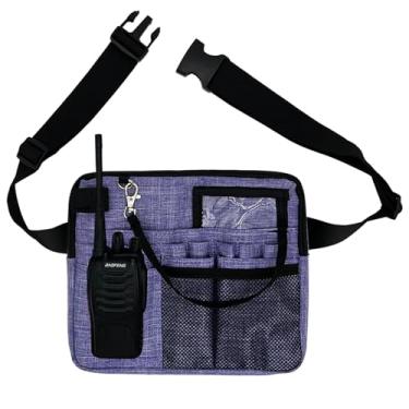 Imagem de Avental versátil de cintura de servidor, bolsa ajustável para dinheiro, garçom, restaurante, avental para cozinhar, bistrô, cozinha, Roxo, Avental de servir